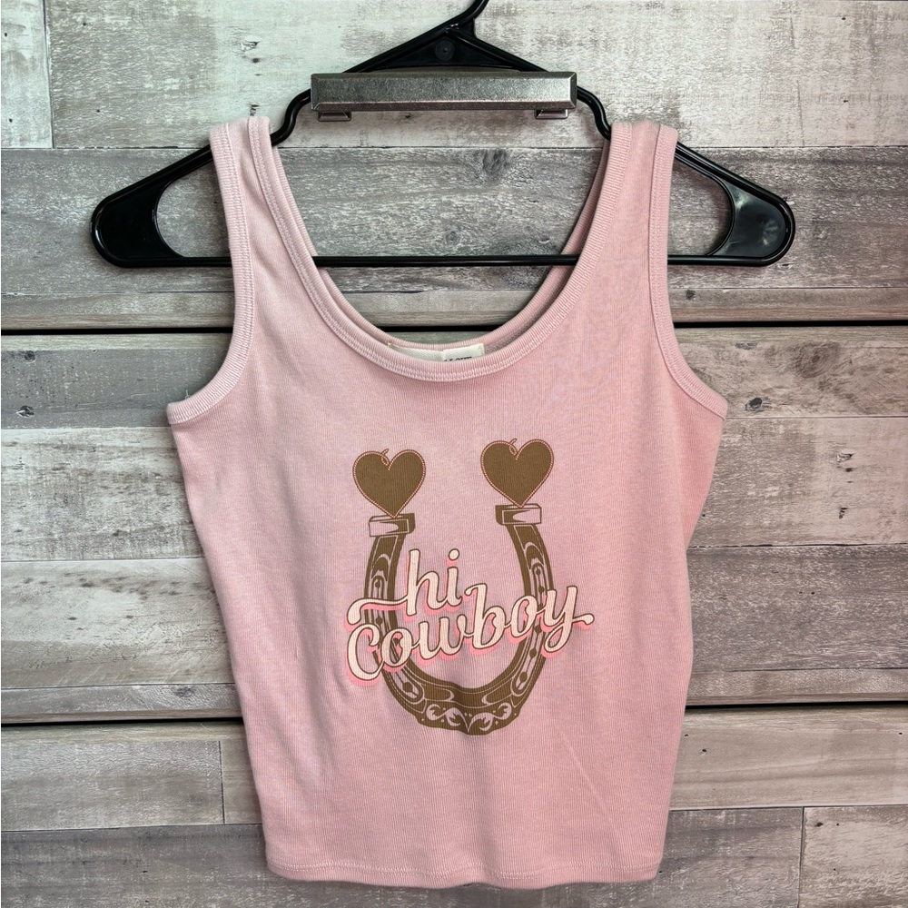 Pink 'Hi Cowboy' Tank Top